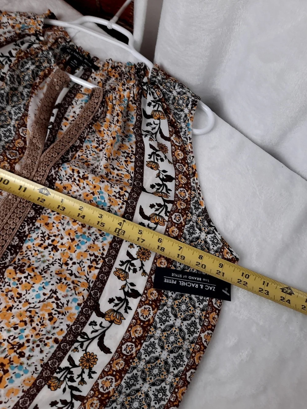 Zac & Rachel Blouse Boho Print Lace Details Sleeveless Top PXL - Picture 9 of 16